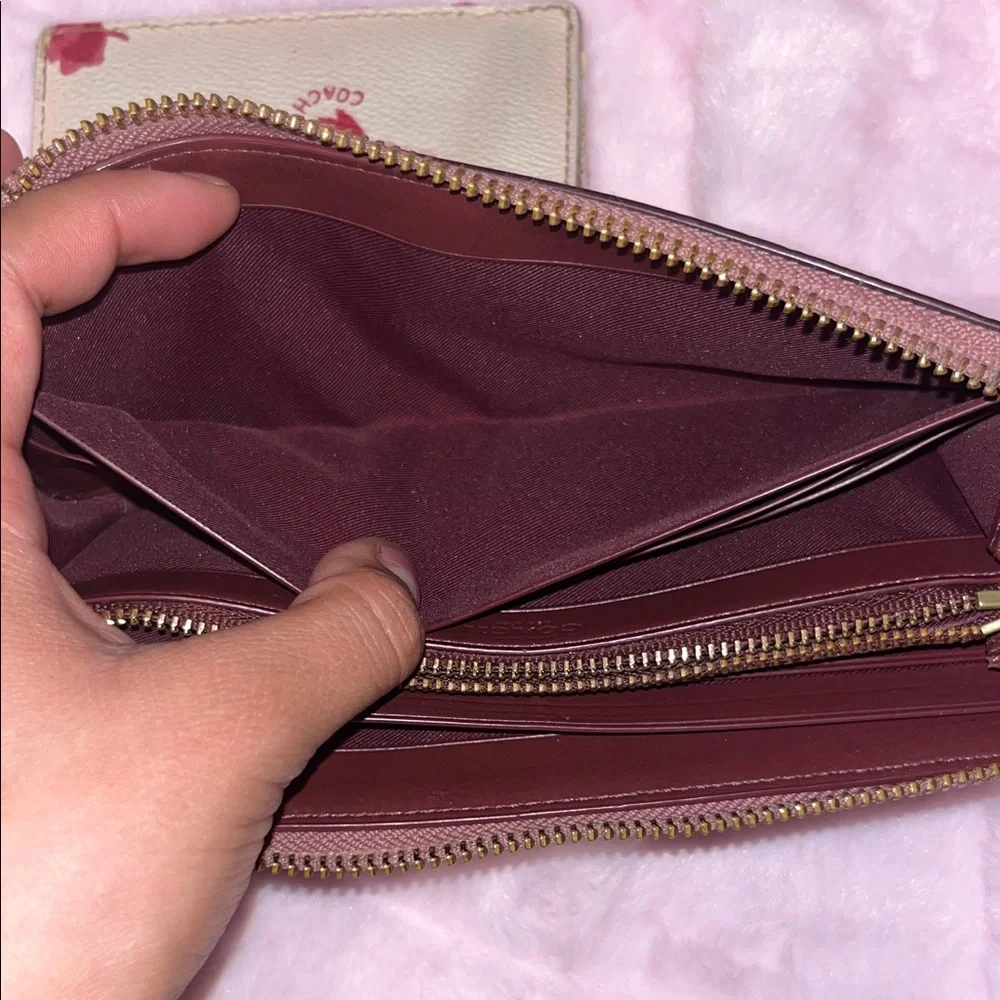 Coach Pink Floral Zip Wallet - Picture 12 of 14